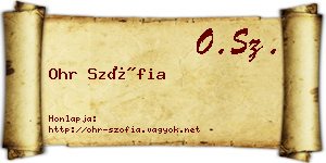 Ohr Szófia névjegykártya